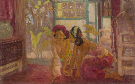Deux femmes dans un intérieur d'Adrien-Jean Le Mayeur de Merpres dit Jean Le Mayeur. 