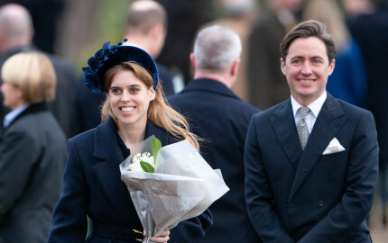 La princesse Beatrice et Edoardo Mapelli Mozzi à Sandringham, le 25 décembre 2023.
