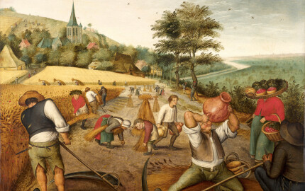 Allégorie de l’été, "La Moisson" de Pieter Brueghel le Jeune (1564–1636) rend hommage à la sagesse paysanne et au travail de la terre. 