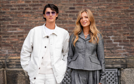 Le comte Nikolai de Monpezat en compagnie de Benedikte Thoustrup durant la Fashion week de Copenhague le 7 août 2024.