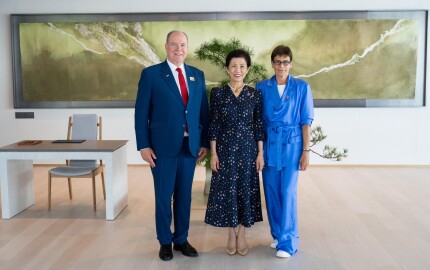 Famille princière de Monaco à l'exposition universelle d'Osaka 
