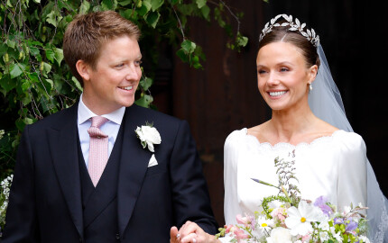Hugh Grosvenor et Olivia Henson deviennent le duc et la duchesse de Westminster par leur union en la cathédrale de Chester, le 7 juin 2024.