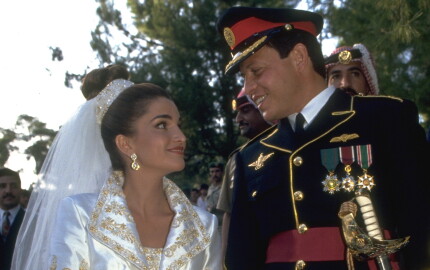 Abdallah et Rania le jour de leur mariage à Amman, le 10 juin 1993.