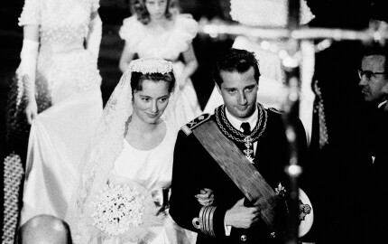 Albert et Paola de Belgique en la cathédrale Saints-Michel-et-Gudule de Bruxelles, le 2 juillet 1959. 